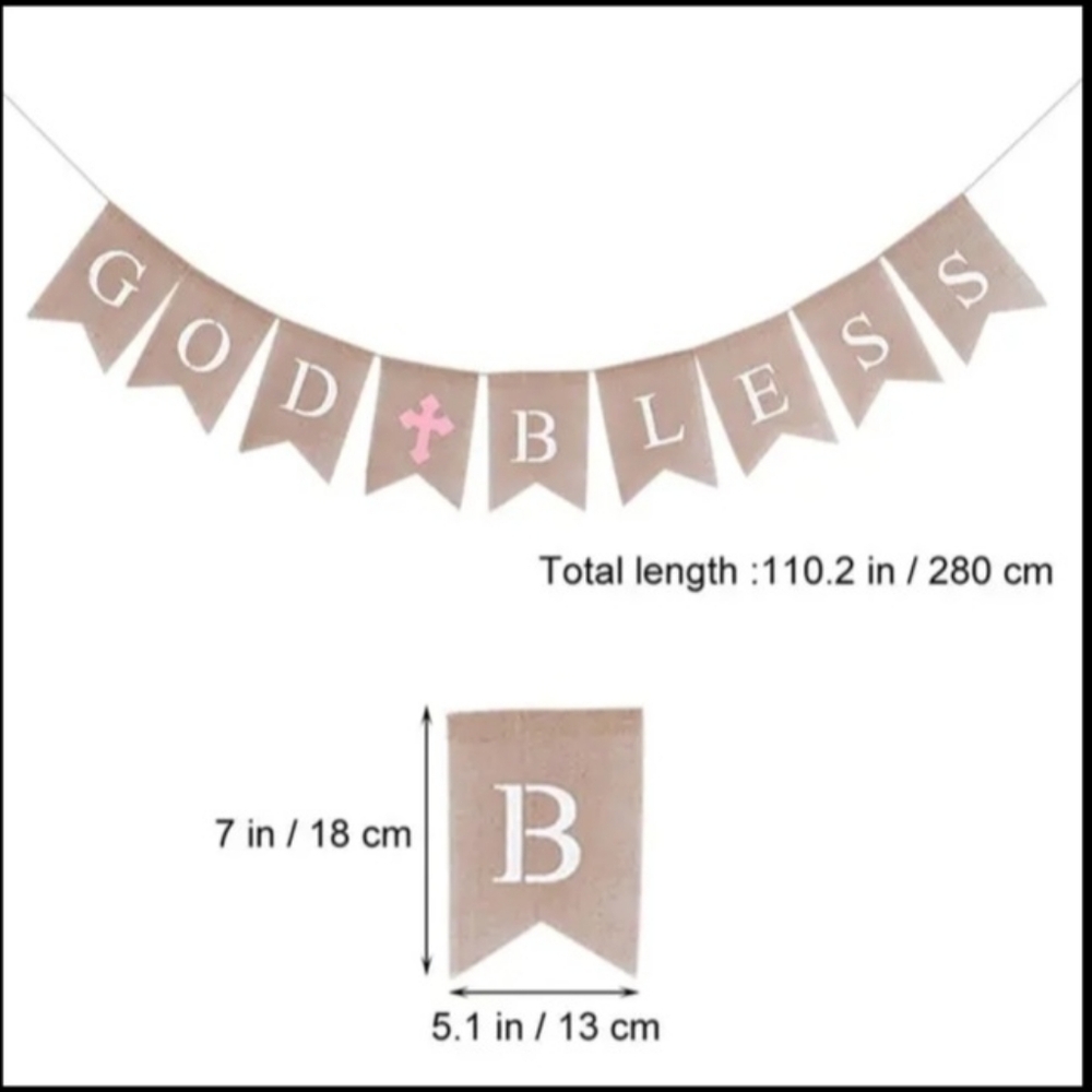 Babtism Girl Banner Wall Drop Used One Time